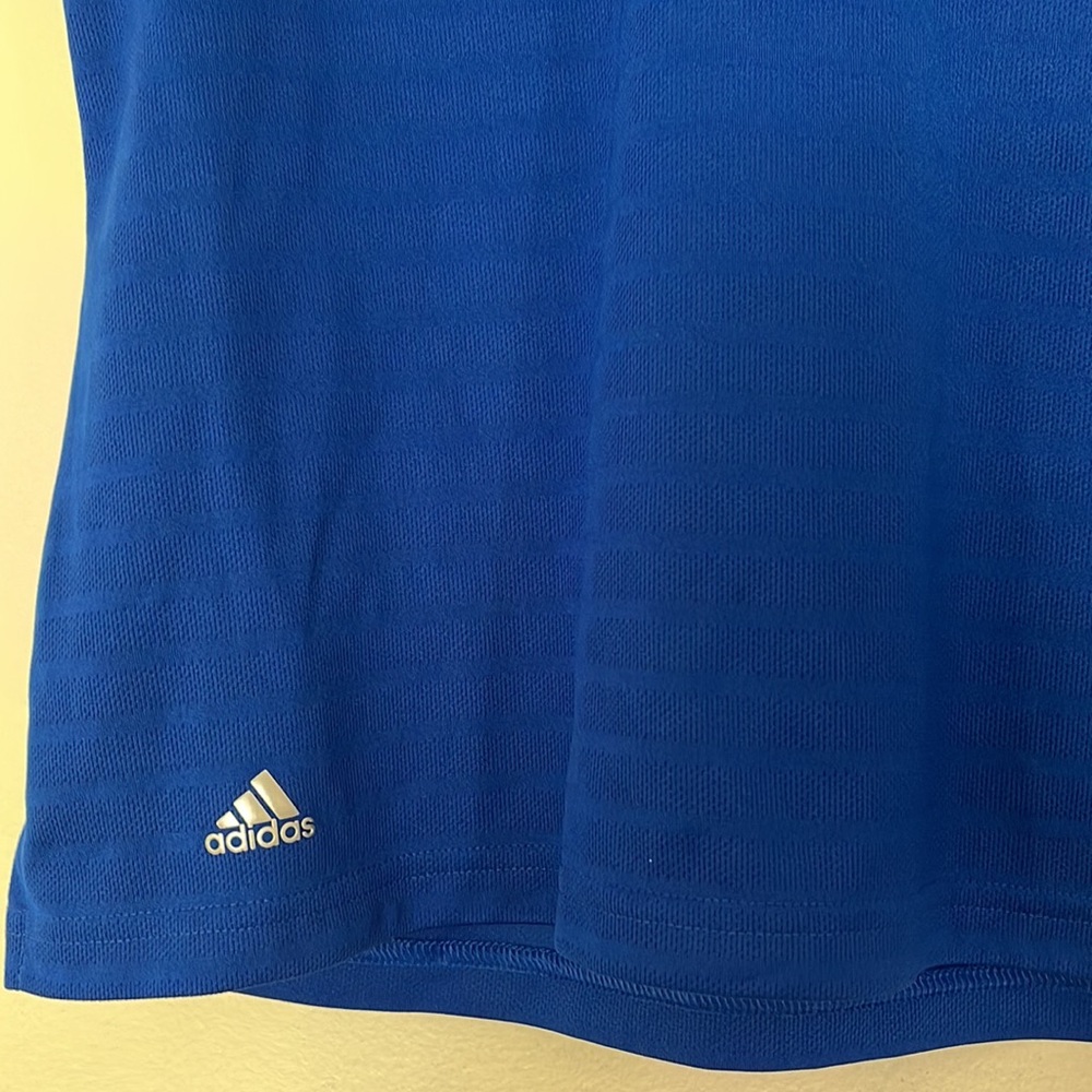 adidas Women's Short Sleeve Polo Tee in Royal Blue - Picture 3 of 6